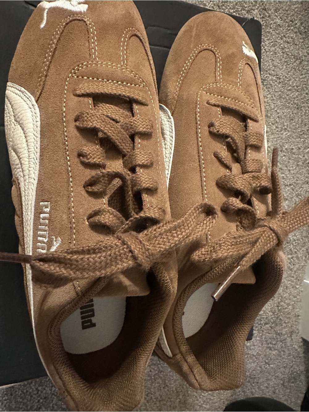 Puma Women’s Brown Suede Sneakers with White Formstrip - Picture 5 of 5
